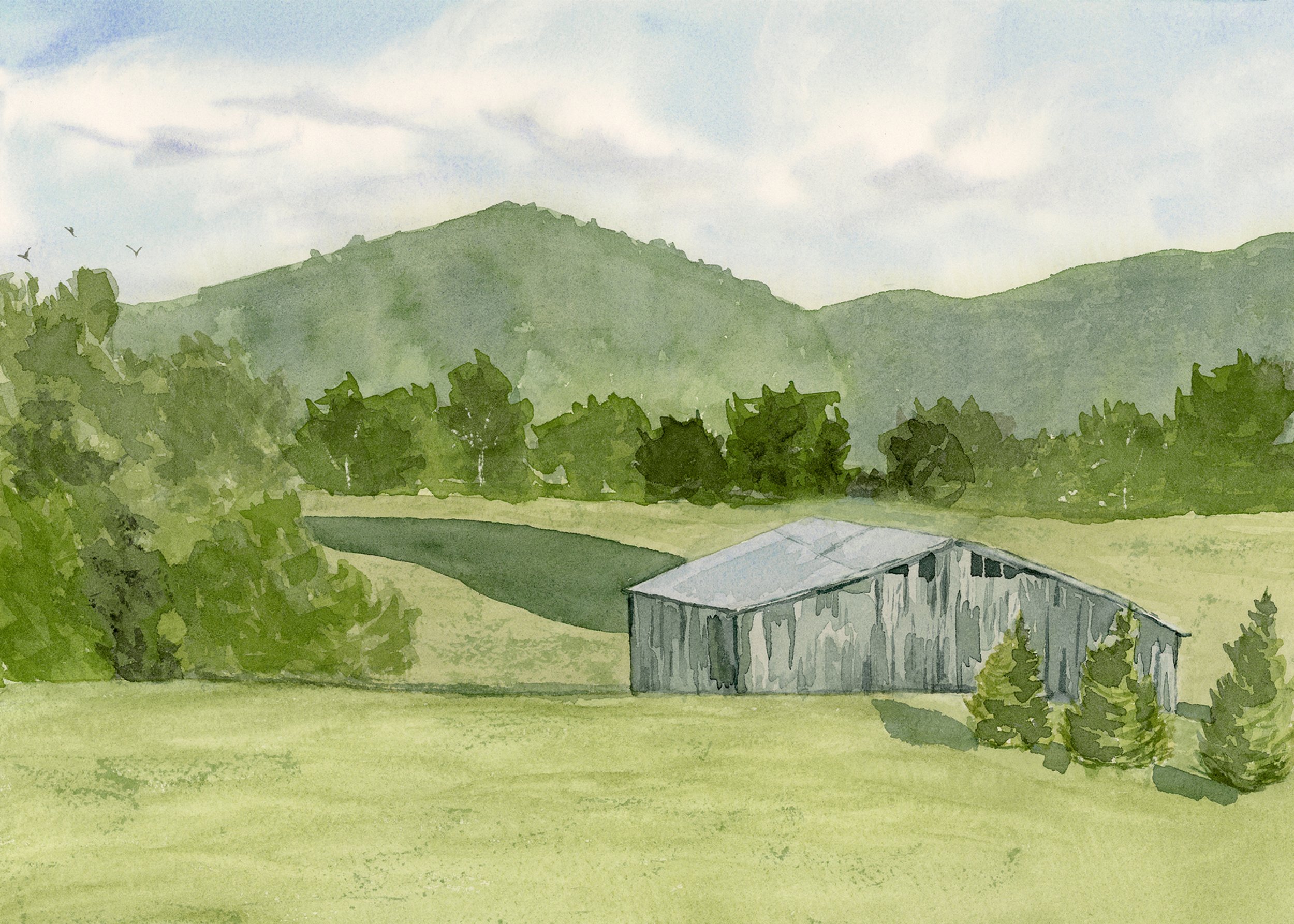 Gray Barn-Giclée Fine Art PRINT