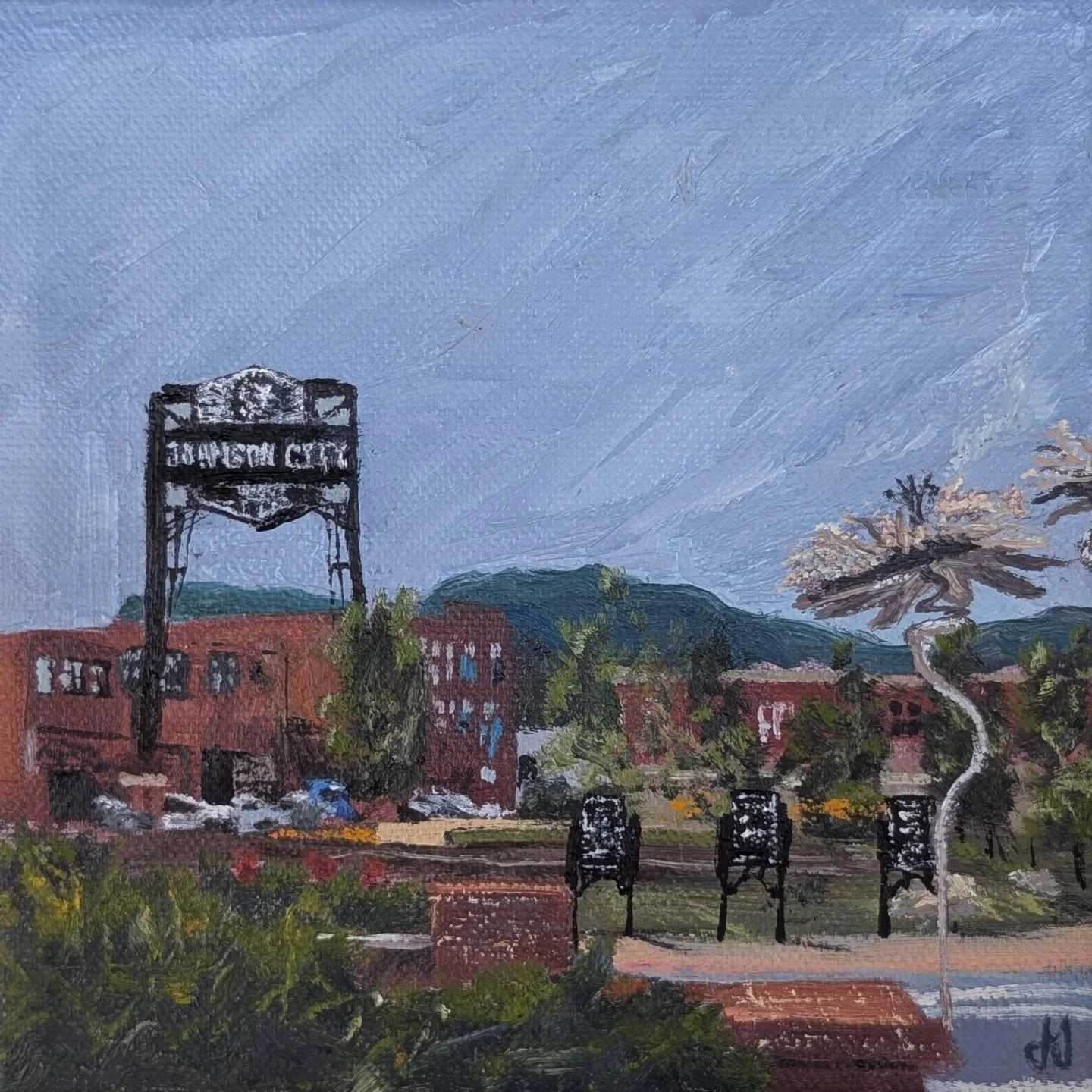 6x6" oil on canvas. This one will be available at Art Struck Festival on April 25th along with 8 other small original works and various other things. #johnsoncity #tricitiestn #jctn #johnsoncitytennessee #oiloncanvaspainting