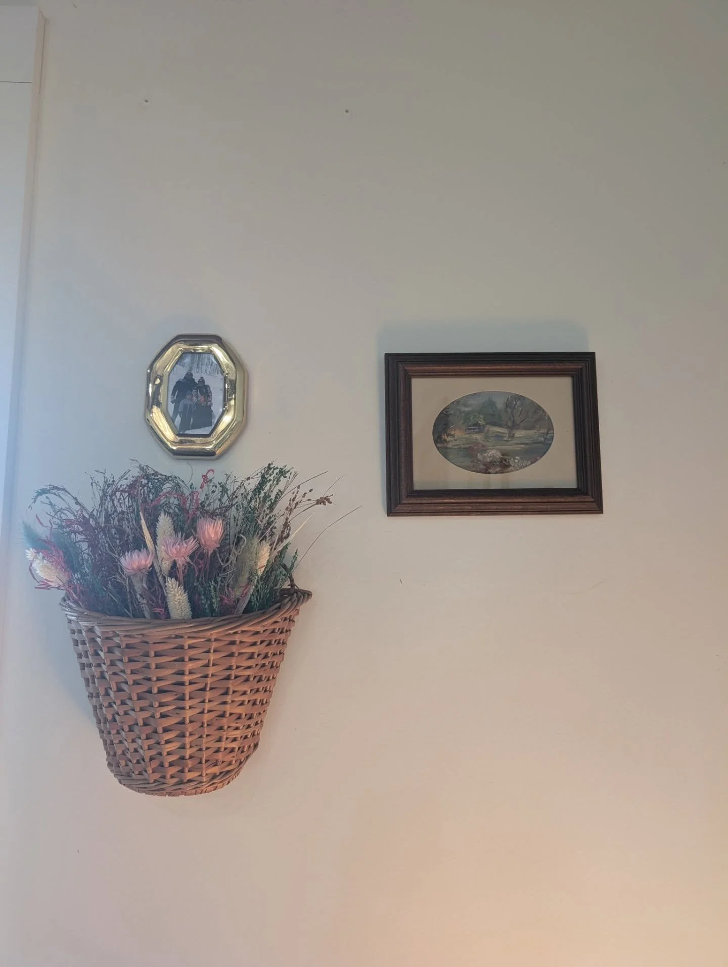 Smaller works of art are great for a smaller wall in a grouping. I love this little pastel that I did earlier this year. It reminds me of an English garden, which reminds me of my Nana. I am keeping this one for myself-for now at least.