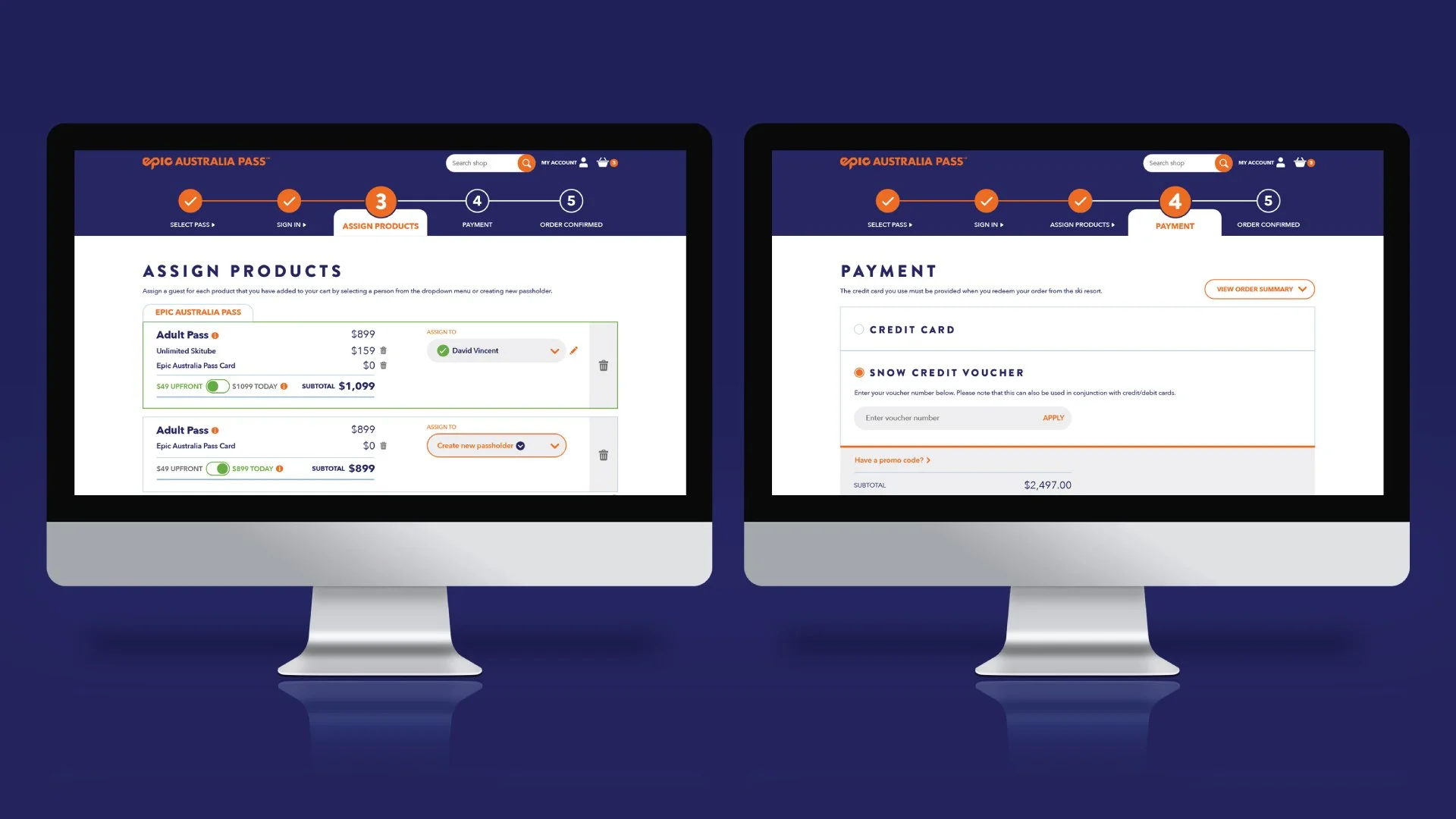 Epic Australia Pass Shop: UX/UI