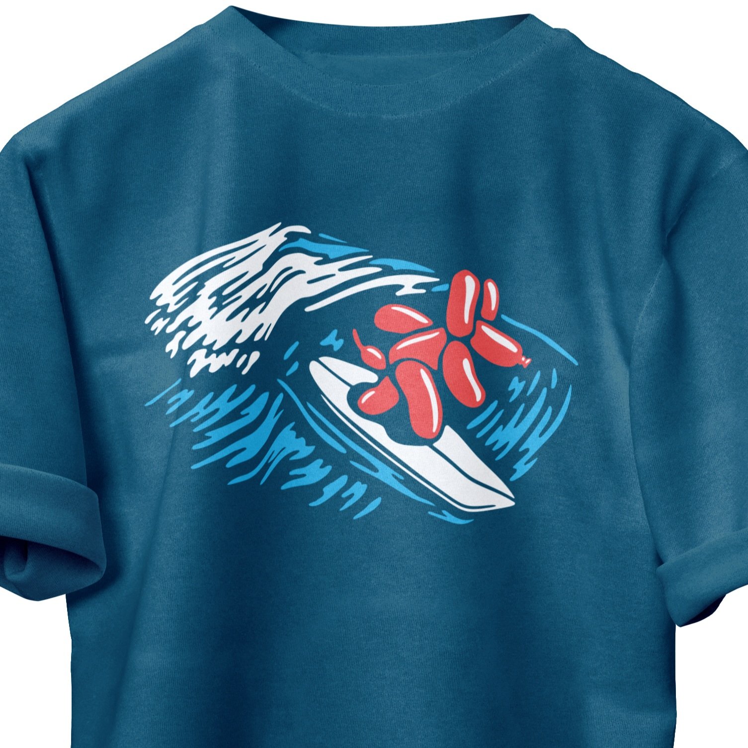 Surfing balloon dog t shirt
