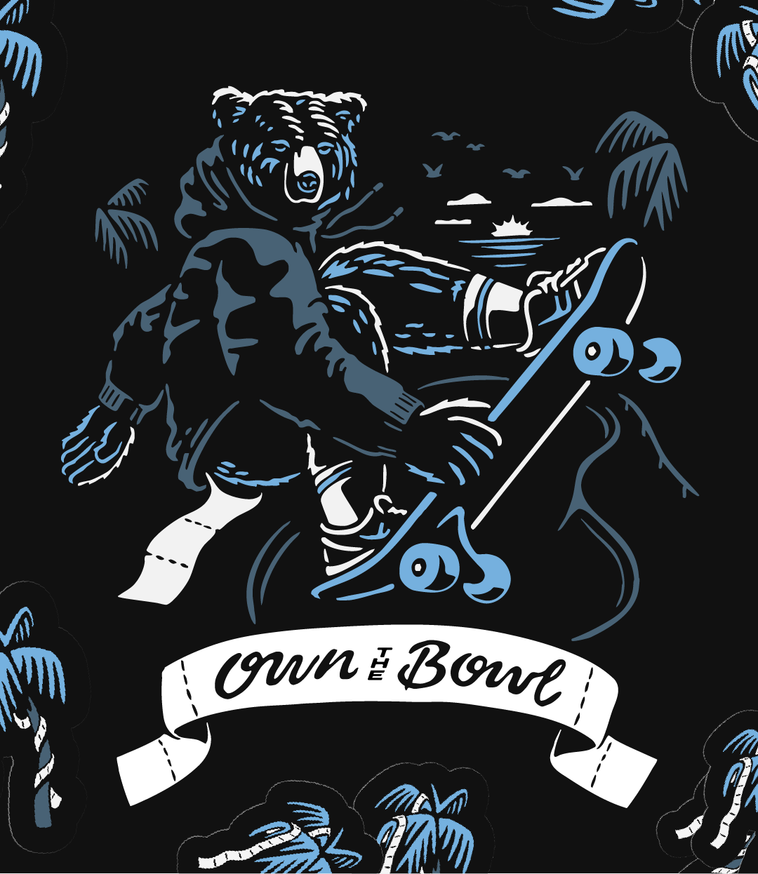 Skateboarding bear
