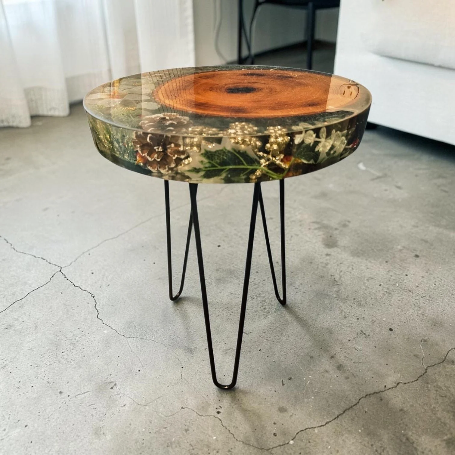 Forest Bloom Epoxy End Table (SOLD OUT)