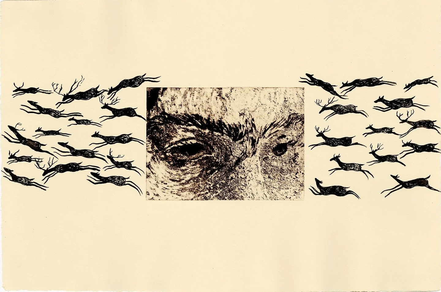 &ldquo;When we cross, we&rsquo;ll be there&rdquo; 
Photopolymer etching, 22x15&rdquo;, 2025

#printmaking #photopolymer #monotype #art