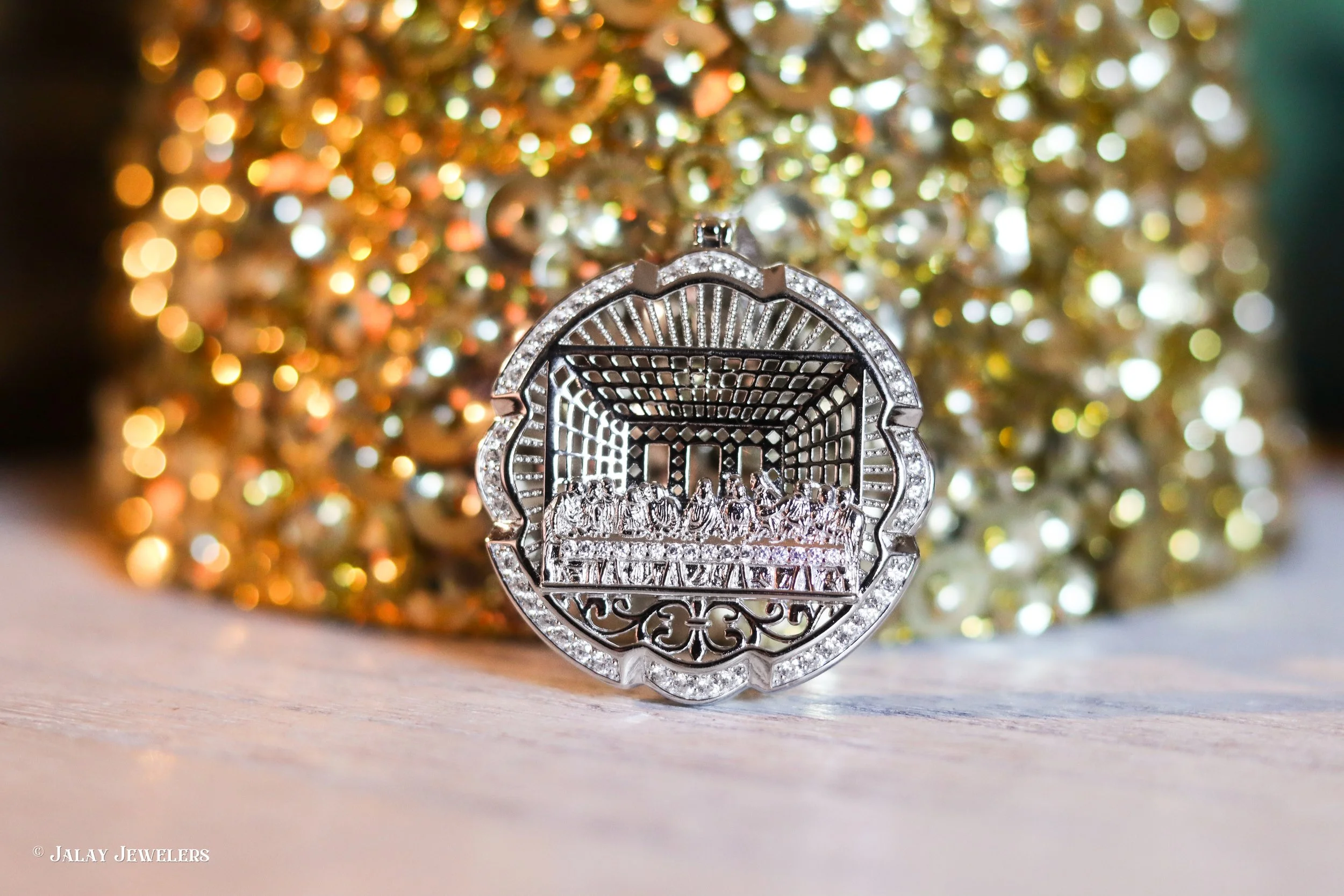 Last Supper CZ Pendant- 925 Sterling Silver