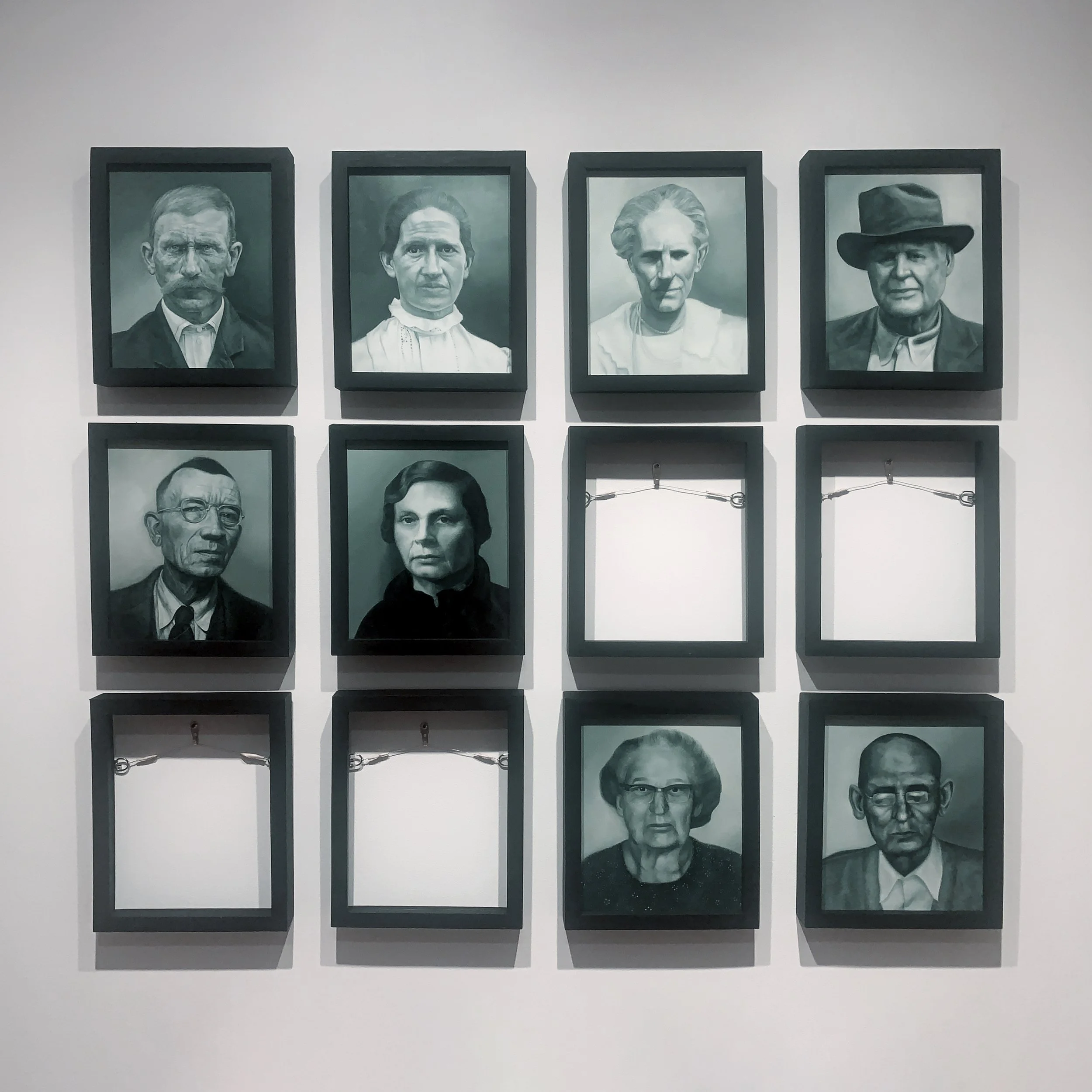 Distant Relatives  |  2021  |  oil on panel, 12 frames |  8 paintings, 8 x 10 in each