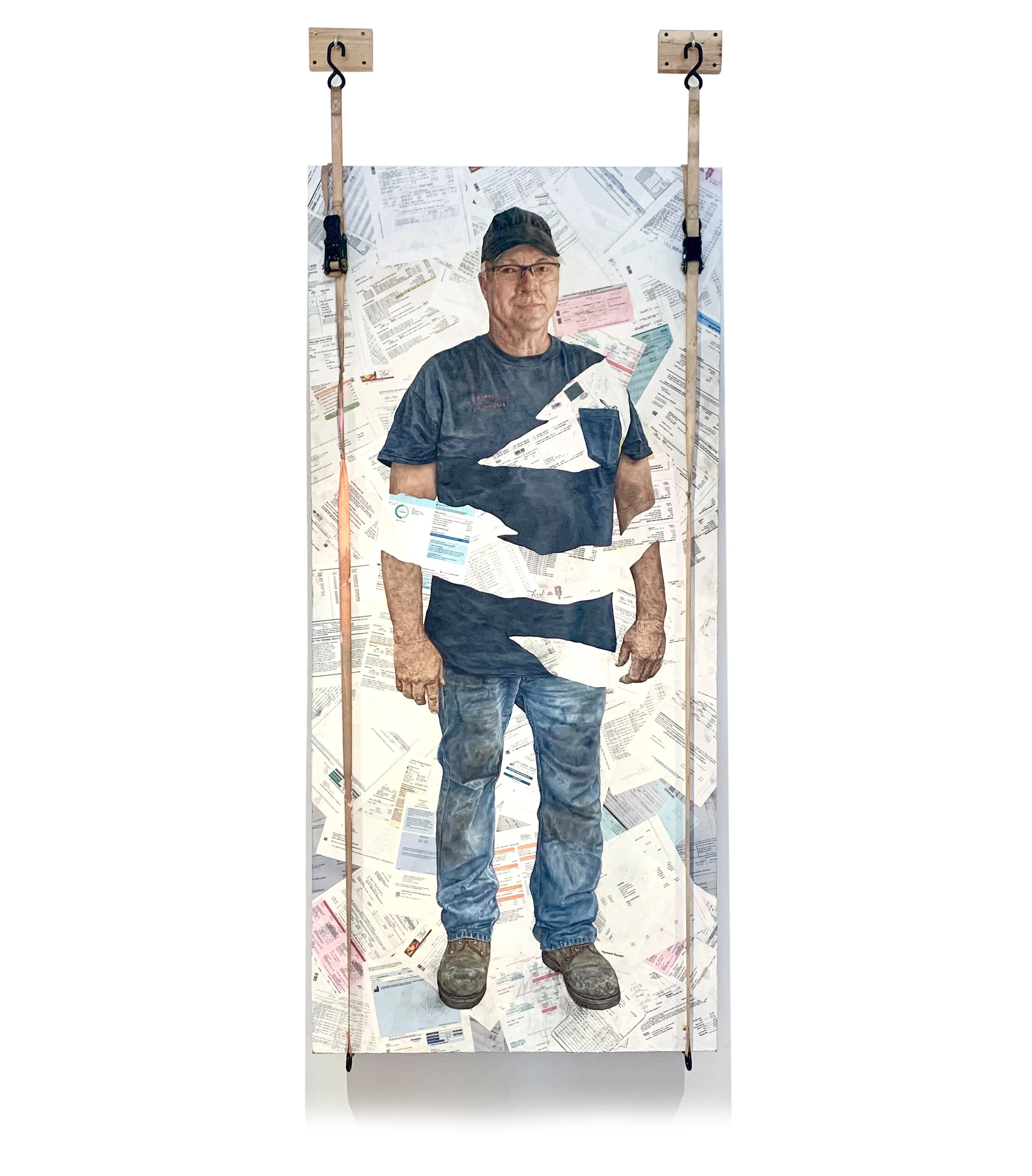 A Wealth of Experience  |  2020  |  oil and collage on panel  |  36 x 72 in