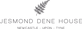 Logo of Jesmond Dene House, Newcastle-upon-Tyne, featuring a fern leaf symbol.