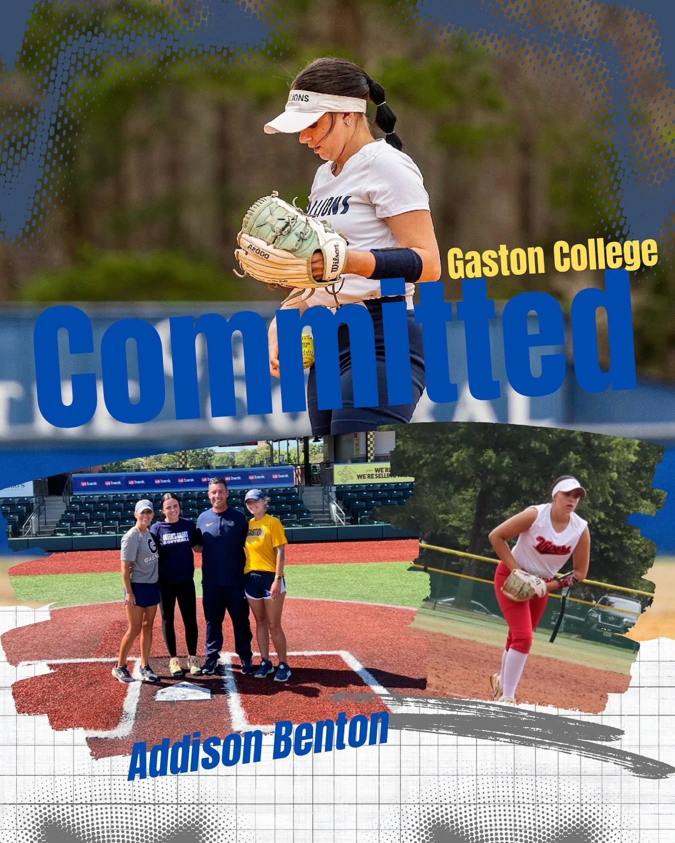 Huge congrats to Addison Benton on her recent commitment to Gaston College! So proud of the hard work she&rsquo;s put in to get to this point. Go Rhinos! 🔵🟡