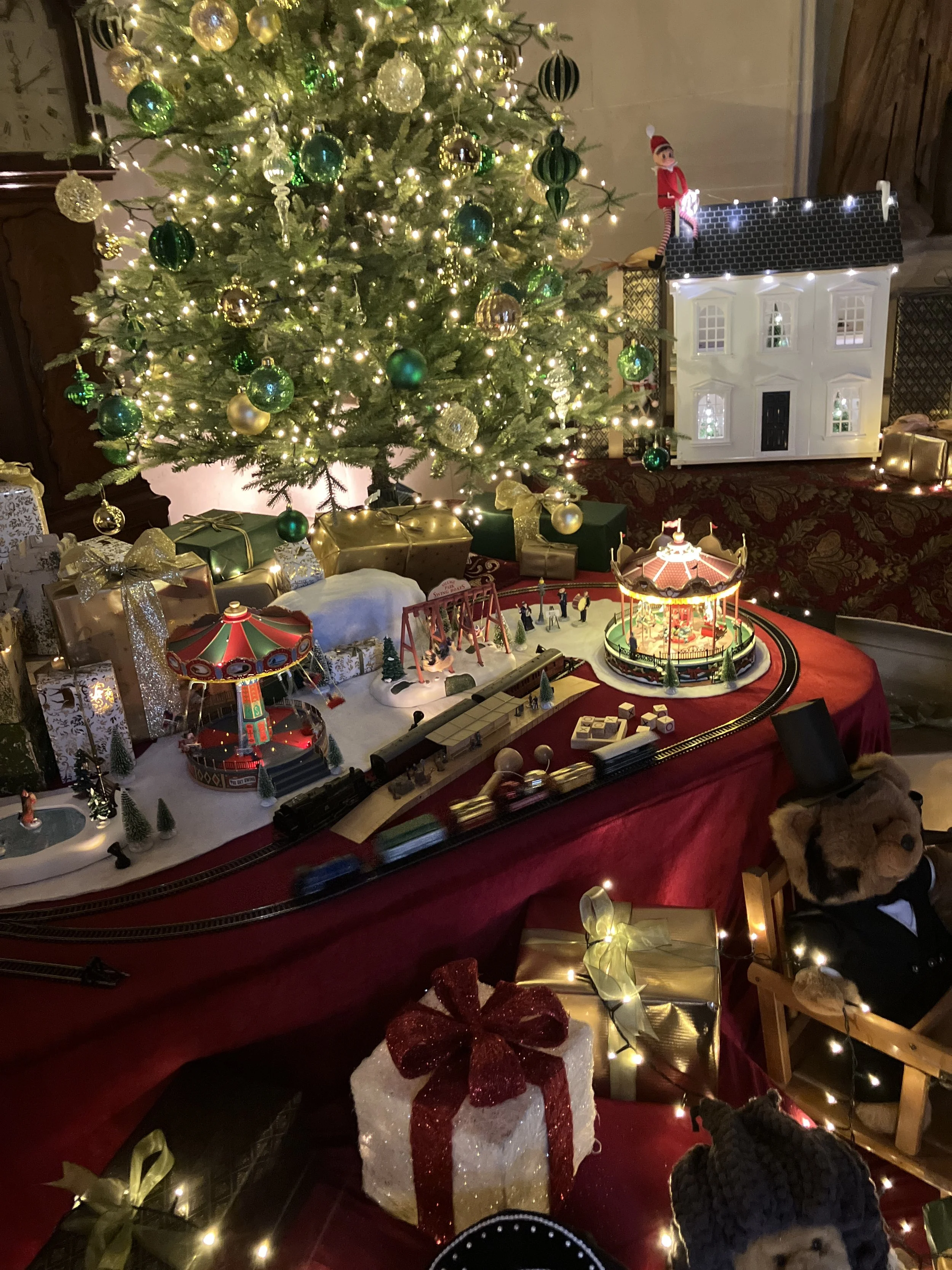 Norman – Christmas village, trees, teddy display