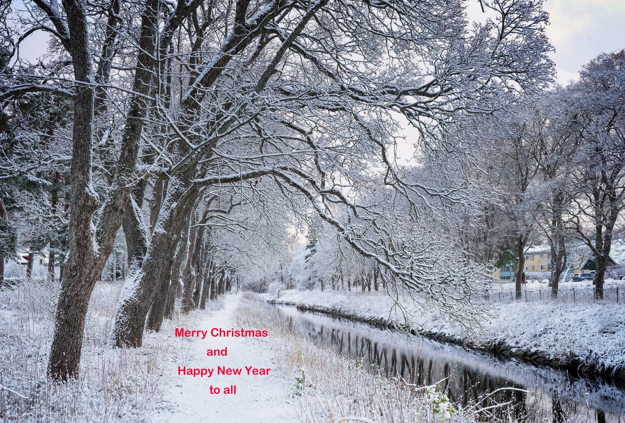 Tim Ravenscroft – snowy scene with festive text