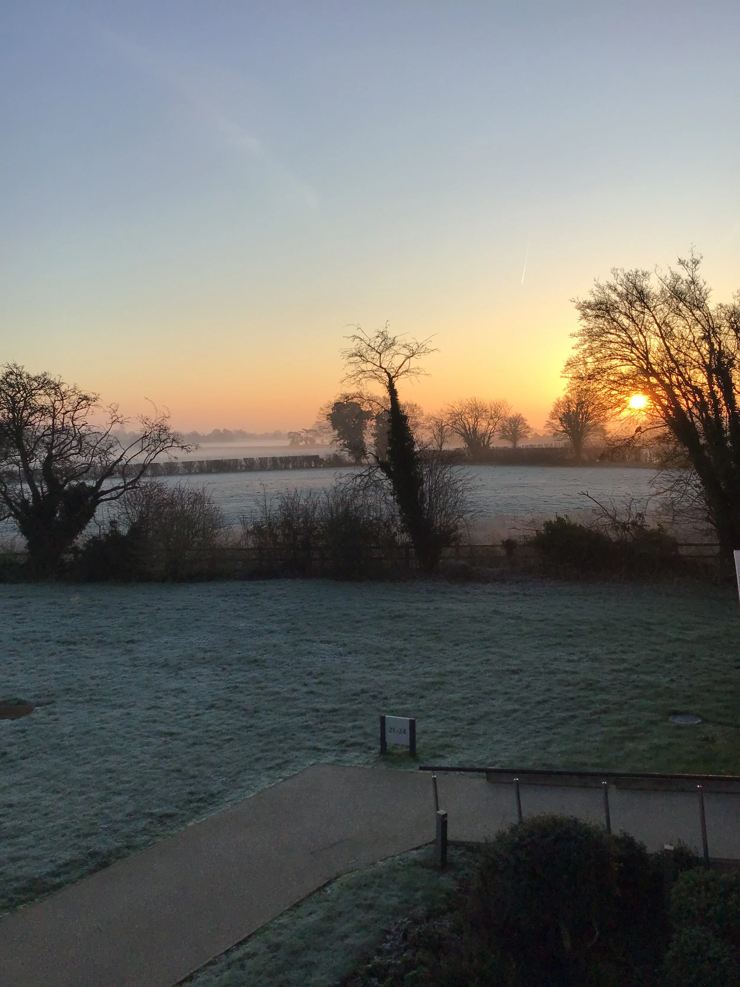 Patricia Buckland – Frosty Sunrise Over Fields