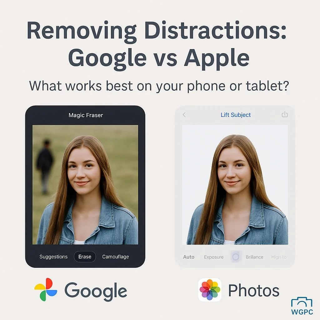 Removing Distractions from Your Photos — Google vs Apple