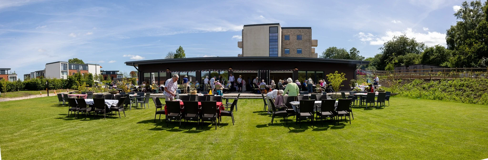 The first village picnic to take place in the village hall and on the village green.