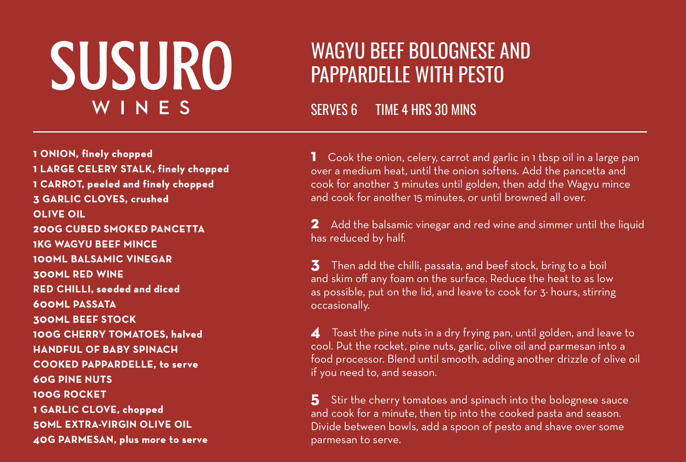 Octopus Shiraz Wagyu Beef Bolognese Pasta Recipe