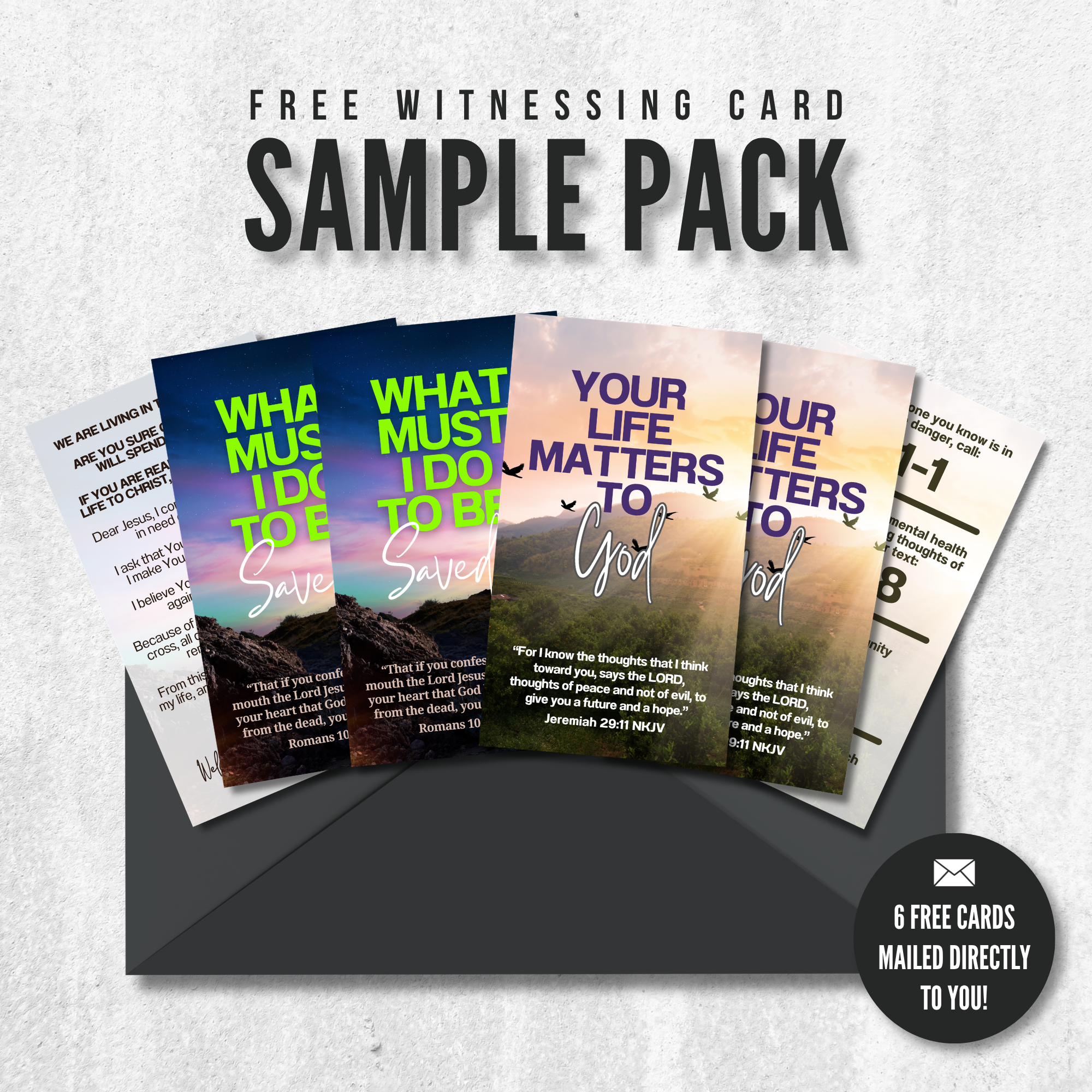 Free Witnessing Card Sample Pack