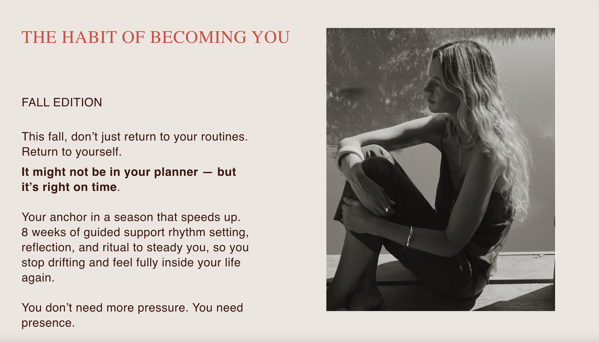 The Habit of Becoming You fall edition seasonal health and wellness practice and reflective workbook by Jessica Moriber