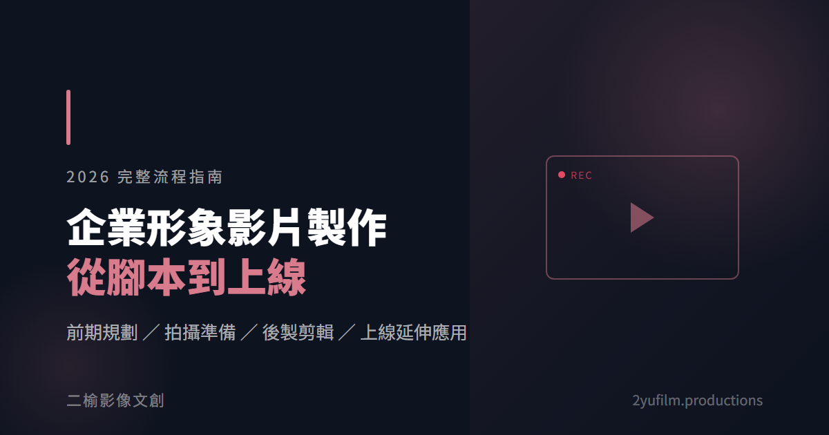 企業形象影片製作｜從腳本到上線完整流程