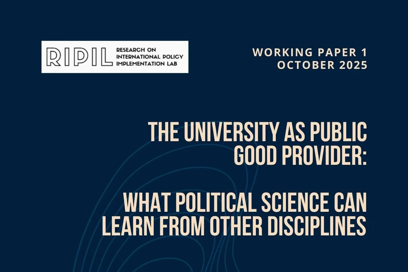 RIPIL Working Paper 1