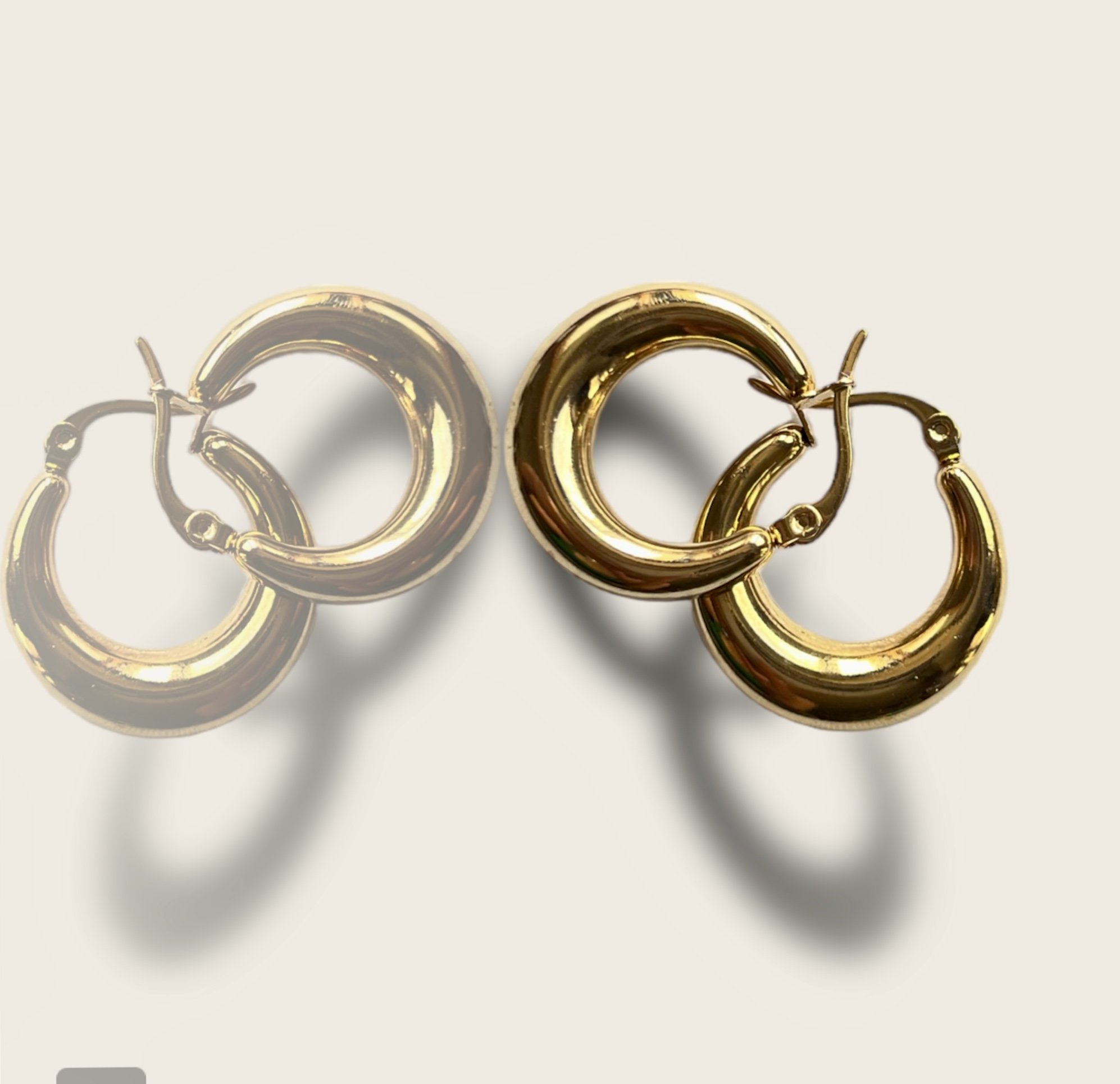 Boucles d'oreilles - Créoles Gold en acier inoxydable