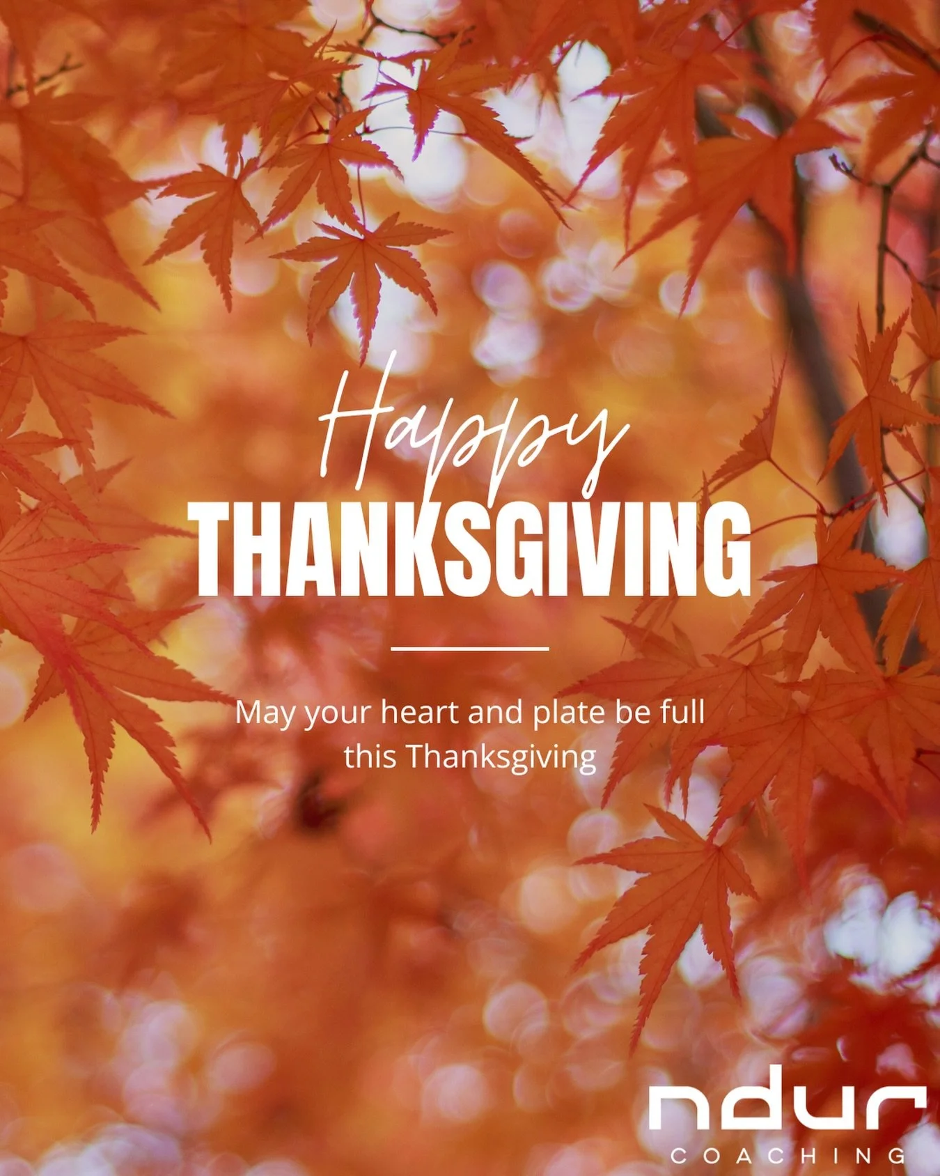 Happy Thanksgiving from NDUR Coaching! 🦃 🍂