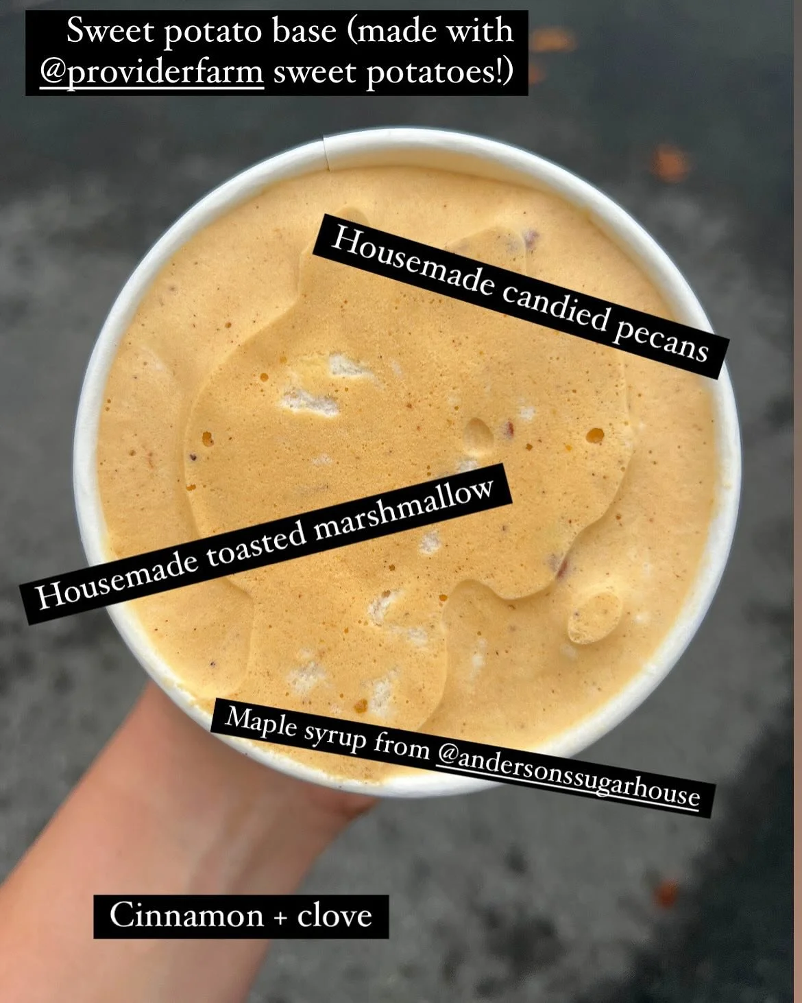 One of the best flavors🙌🍠now in pints at the shop! (While it lasts!)
There’s a lot of steps to making this flavor but it is so worth it, especially when enjoyed this time of year🍽️
We bake @providerfarm sweet potatoes with brown sugar unti