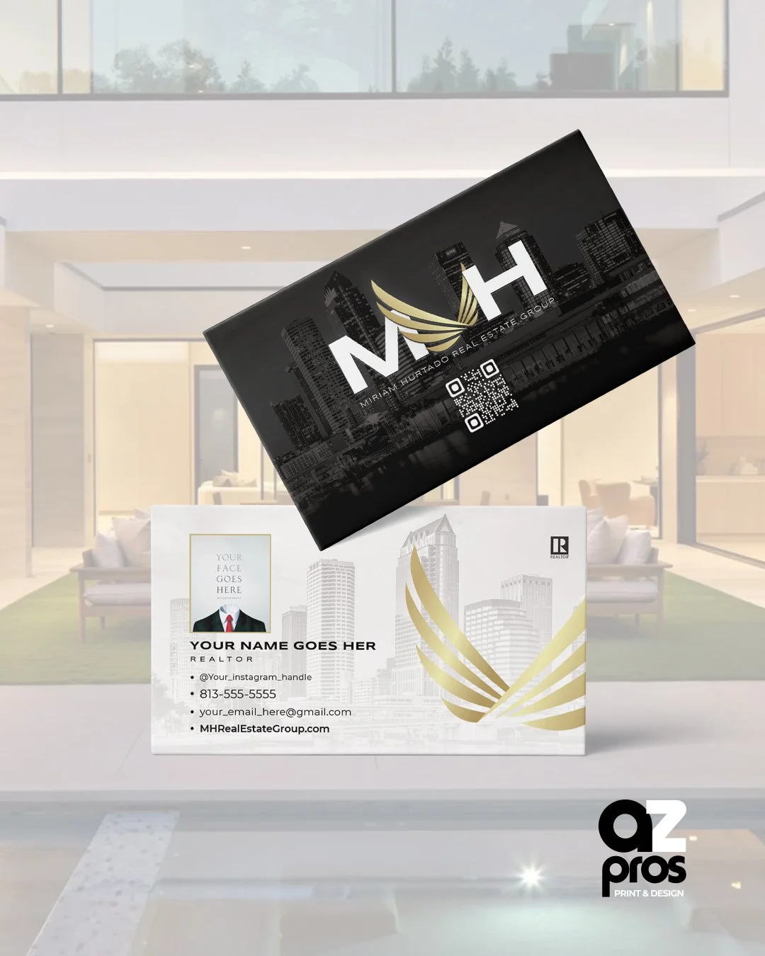 Gloss Business Cards with MH Luxury Design – Shipping Included