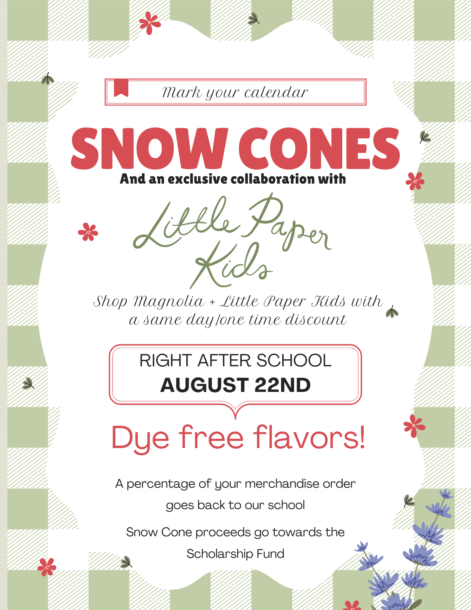 Snow Cones and Little Paper Kids