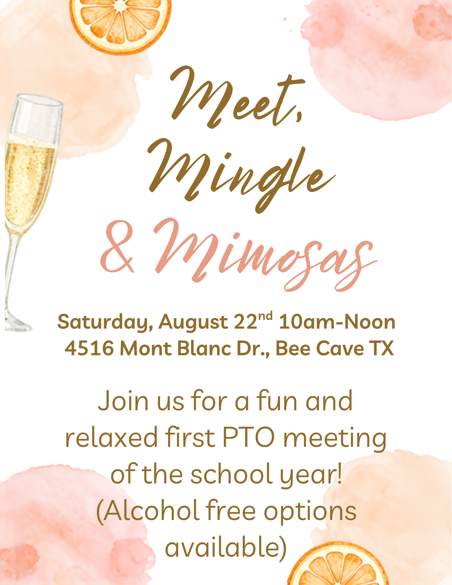 Mom's Mimosas & 1st PTO Meeting of the Year