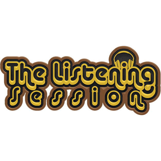 Logo with stylized text reading 'The Listening Session' and a headphone icon
