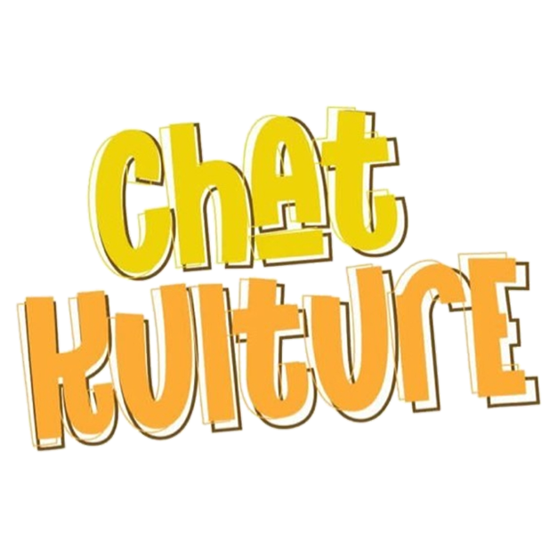 Colorful, three-dimensional text saying "Chat Culture" in yellow and orange with a black background.