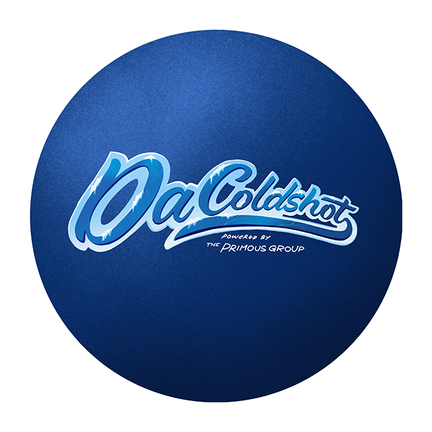 Blue circular graphic with the text 'Da Coldshot' in stylized font, and smaller text 'Powered by The Primous Group' underneath.