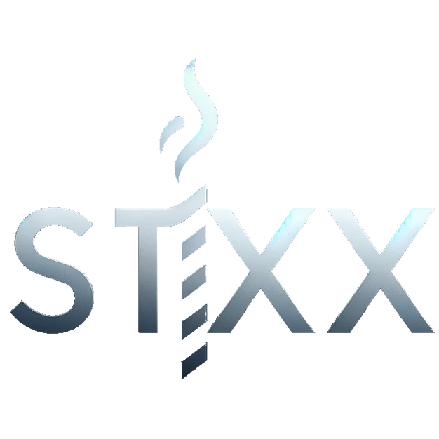 3D metallic text spelling 'STIX' with stylized smoke above it.