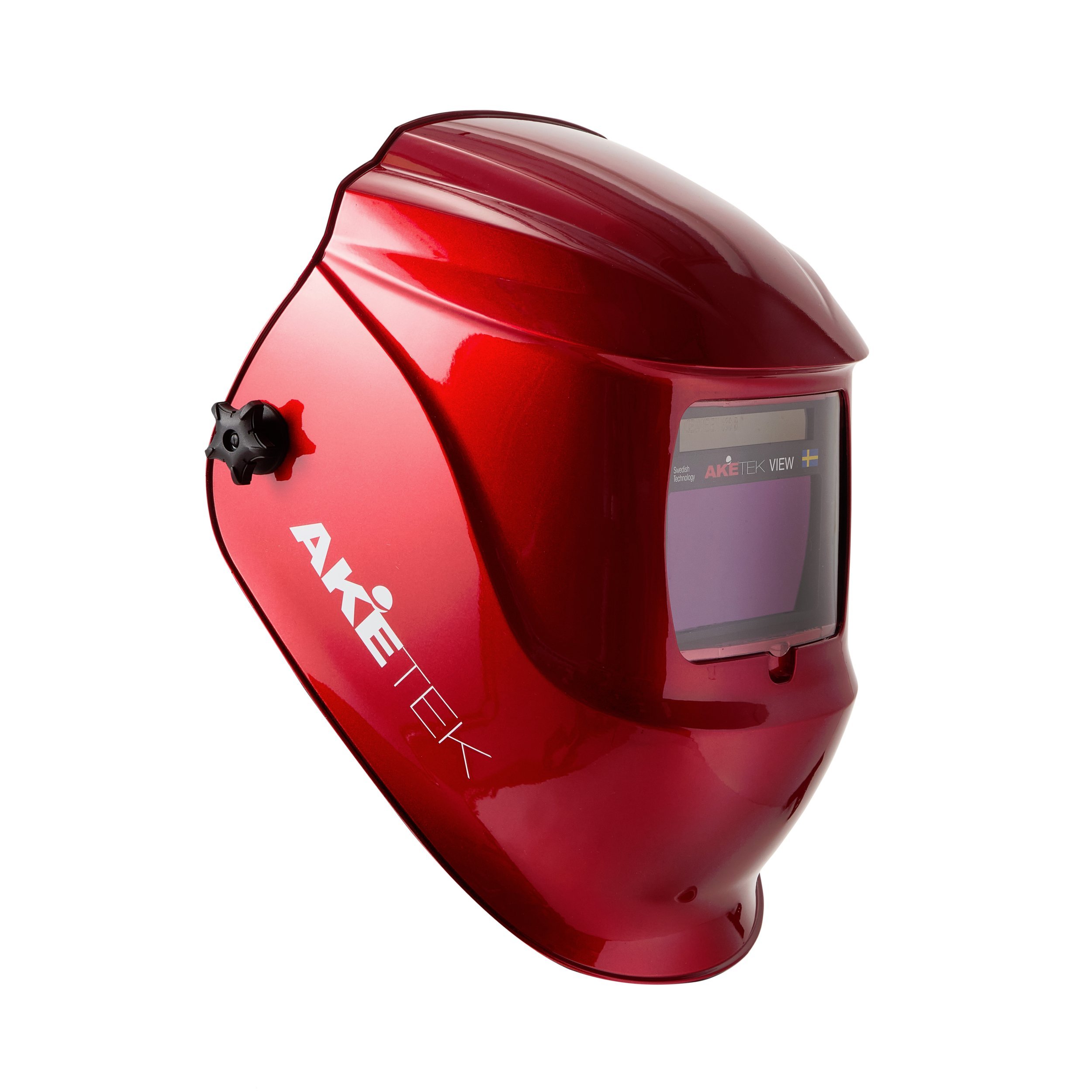 Aketek VIEW welding helmet Metallic Red - side view