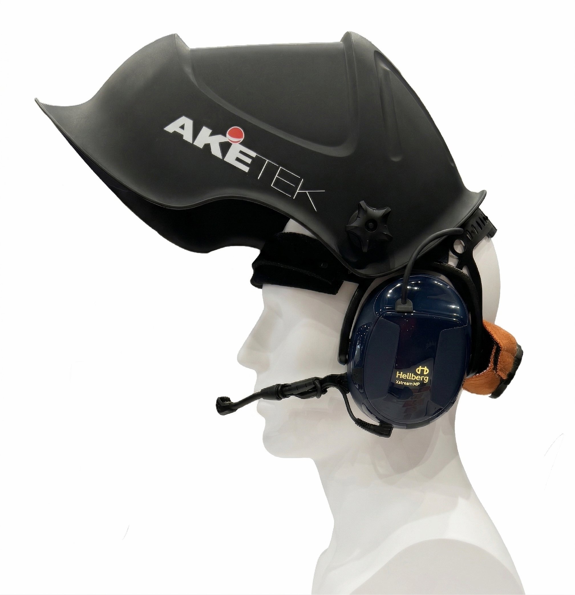 Aketek AUDIO showcasing the hearing protection compatability