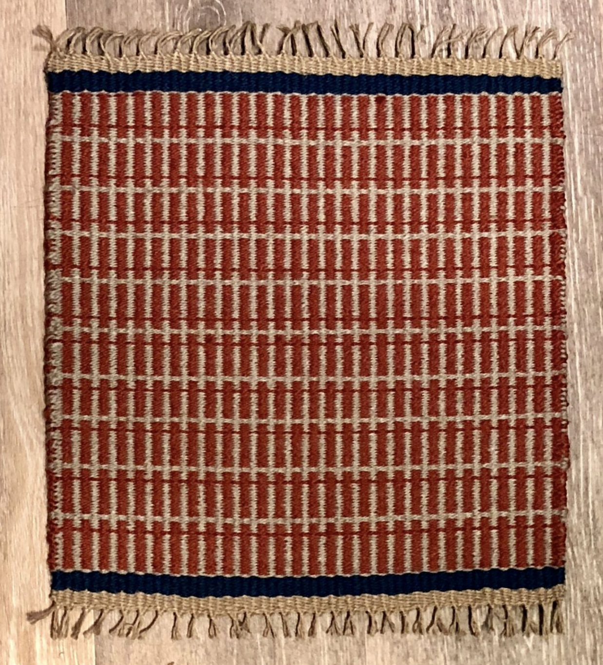 Orange Striped Mini Rug –&nbsp;Gleit Design, $40