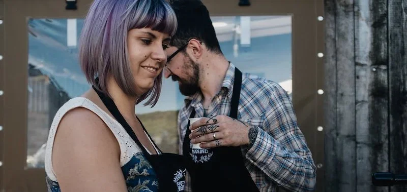 Relaxed wedding reception with coffee bar hire for guests