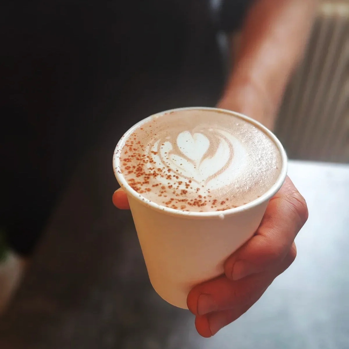 Luxury hot chocolate served as part of a mobile coffee bar menu at an event.