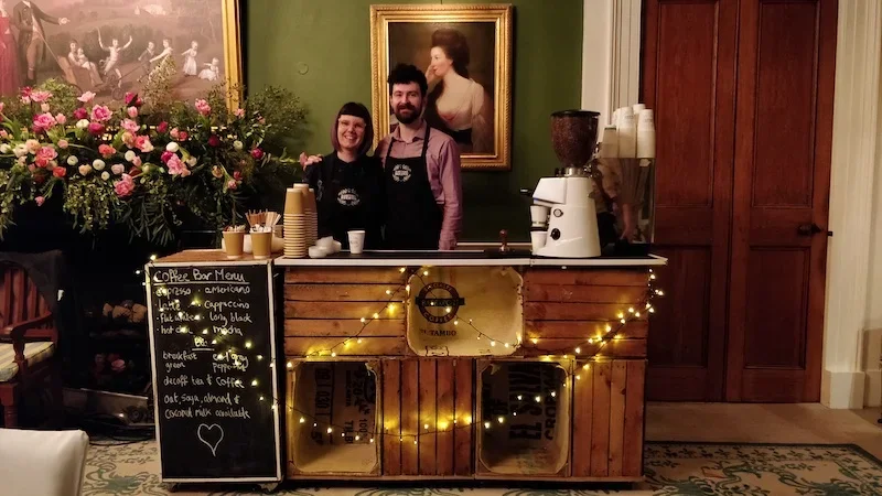 Wedding coffee bar hire at Scottish hotel wedding reception