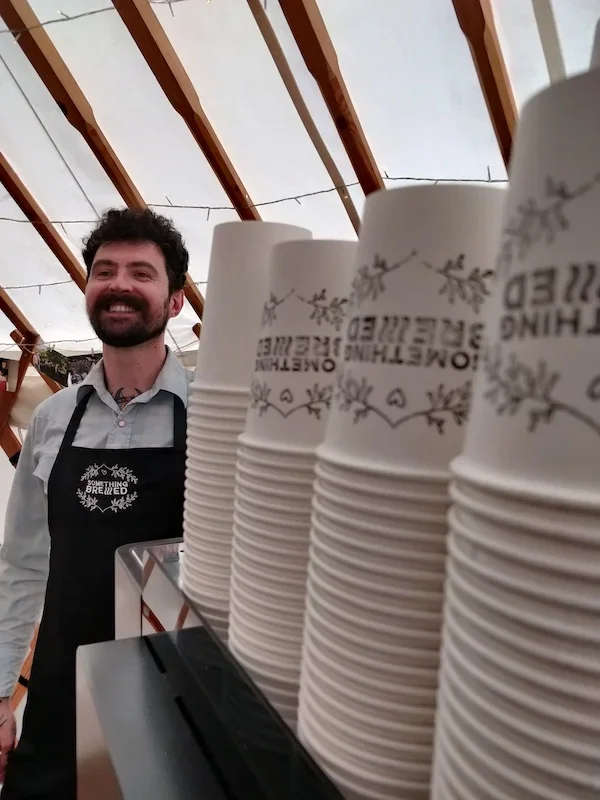 Barista coffee station providing drinks at wedding reception