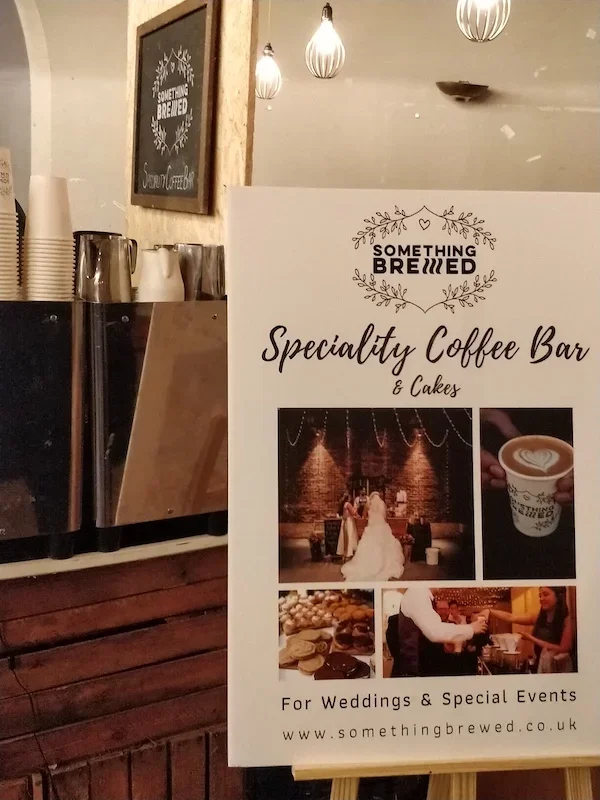 Luxury coffee bar setup for wedding guests in the UK