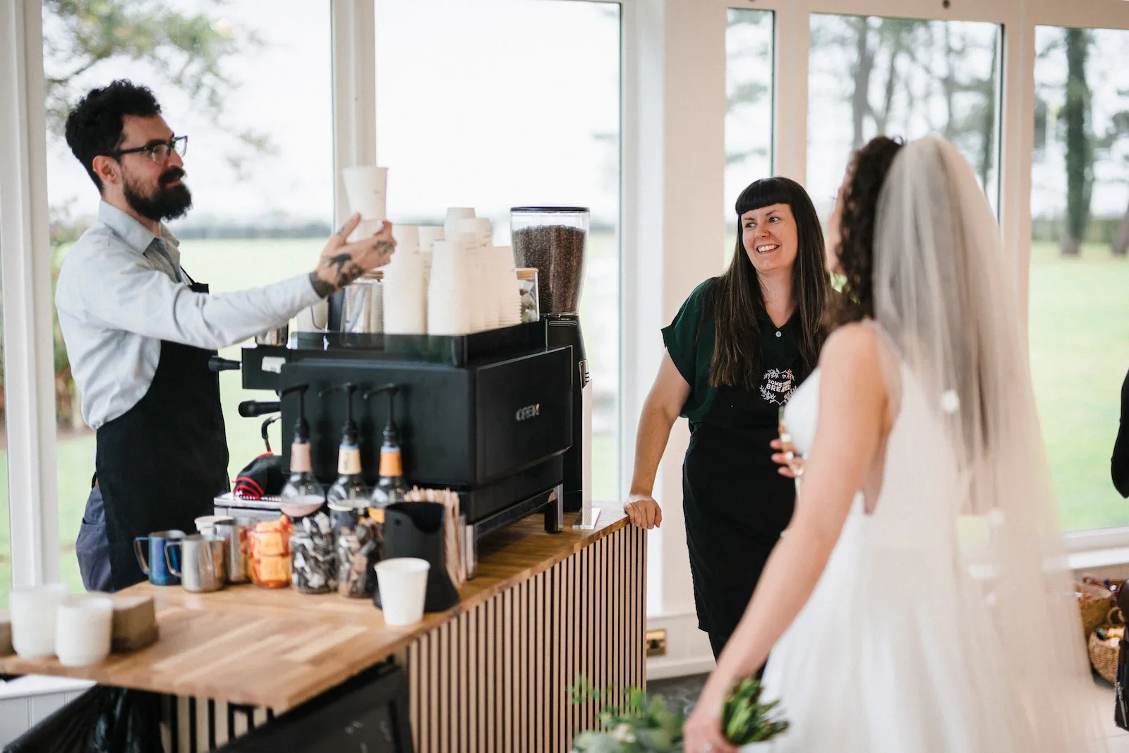 Luxury coffee bar and barista hire for wedding reception in the UK