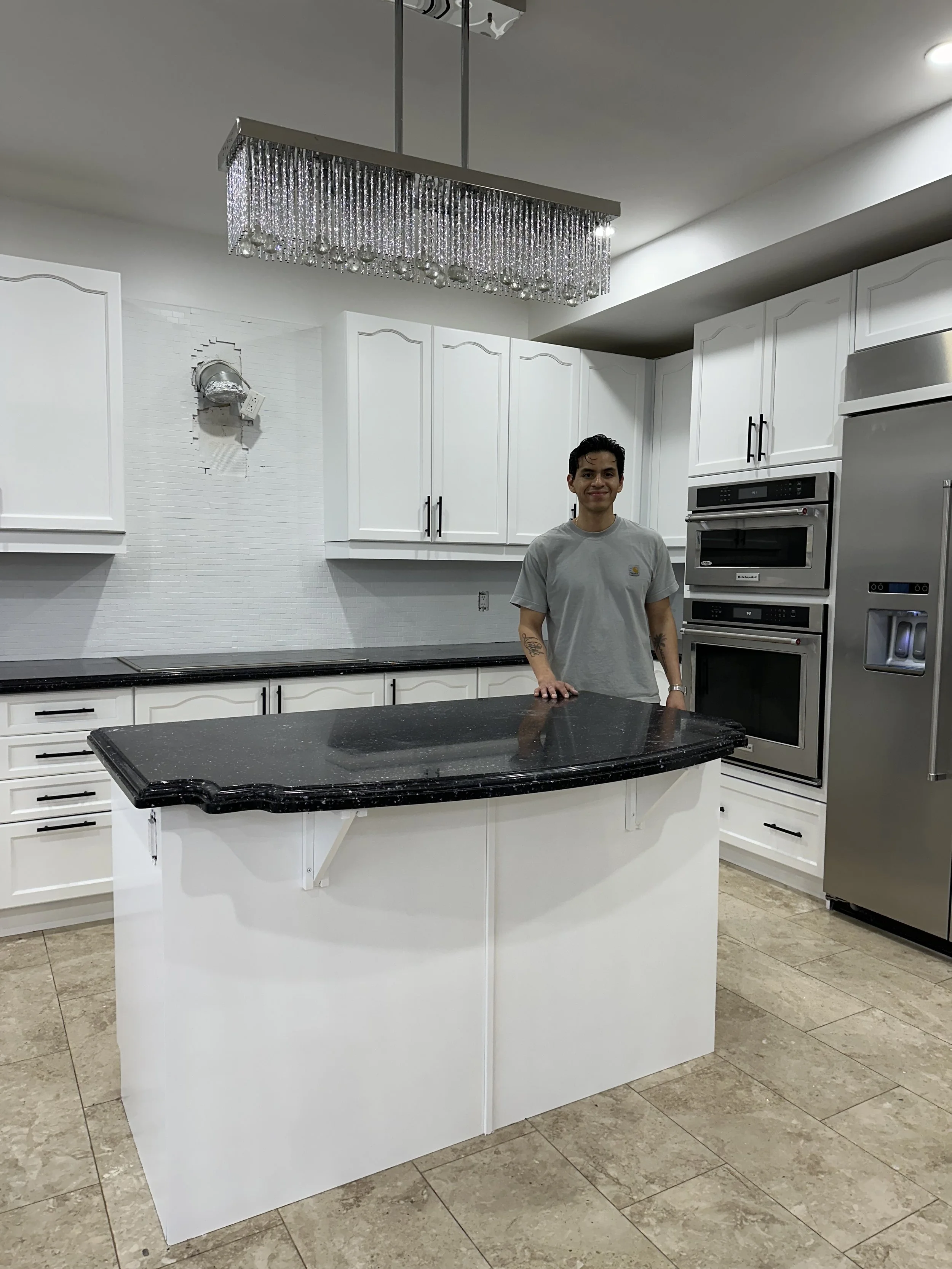 Chantilly lace kitchen cabinets