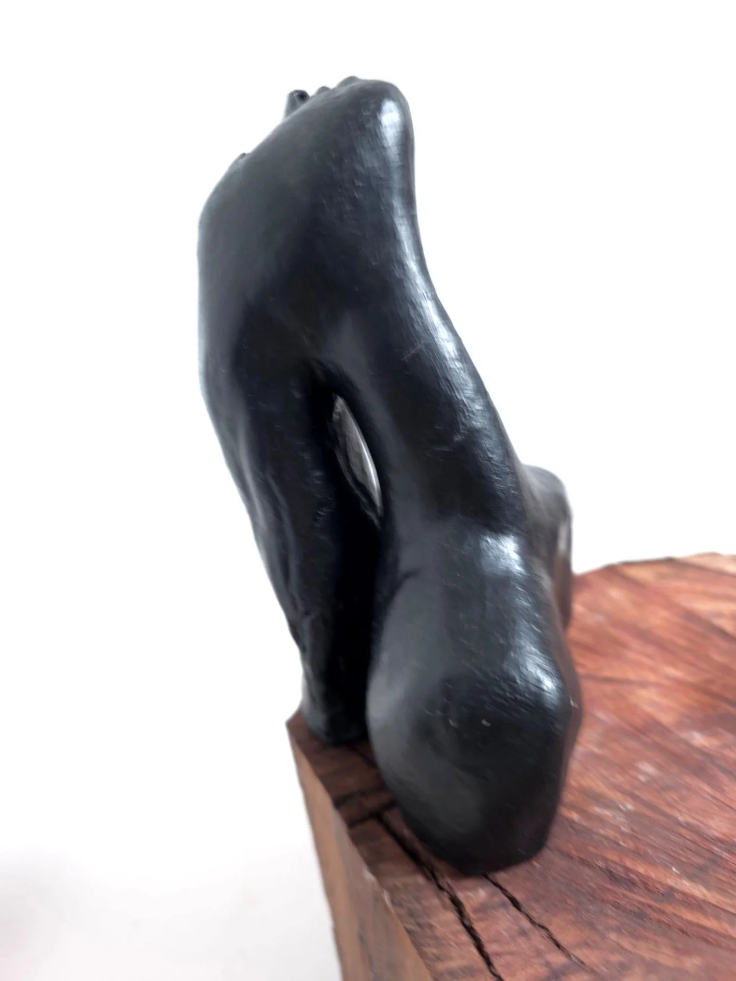 Leda, 2024. Clay on wood - 23 cm  x 18 cm  x 28 cm 