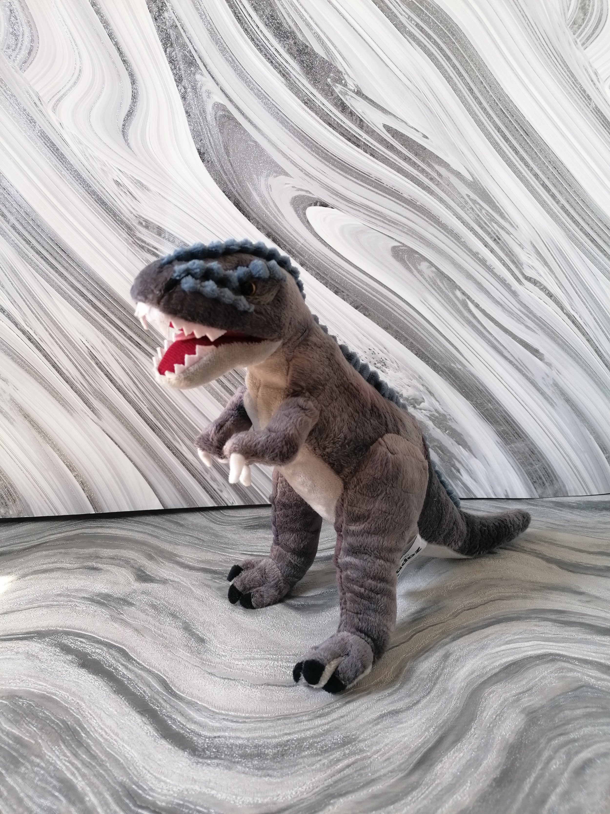 Medium Grey Raptor Plush Toy