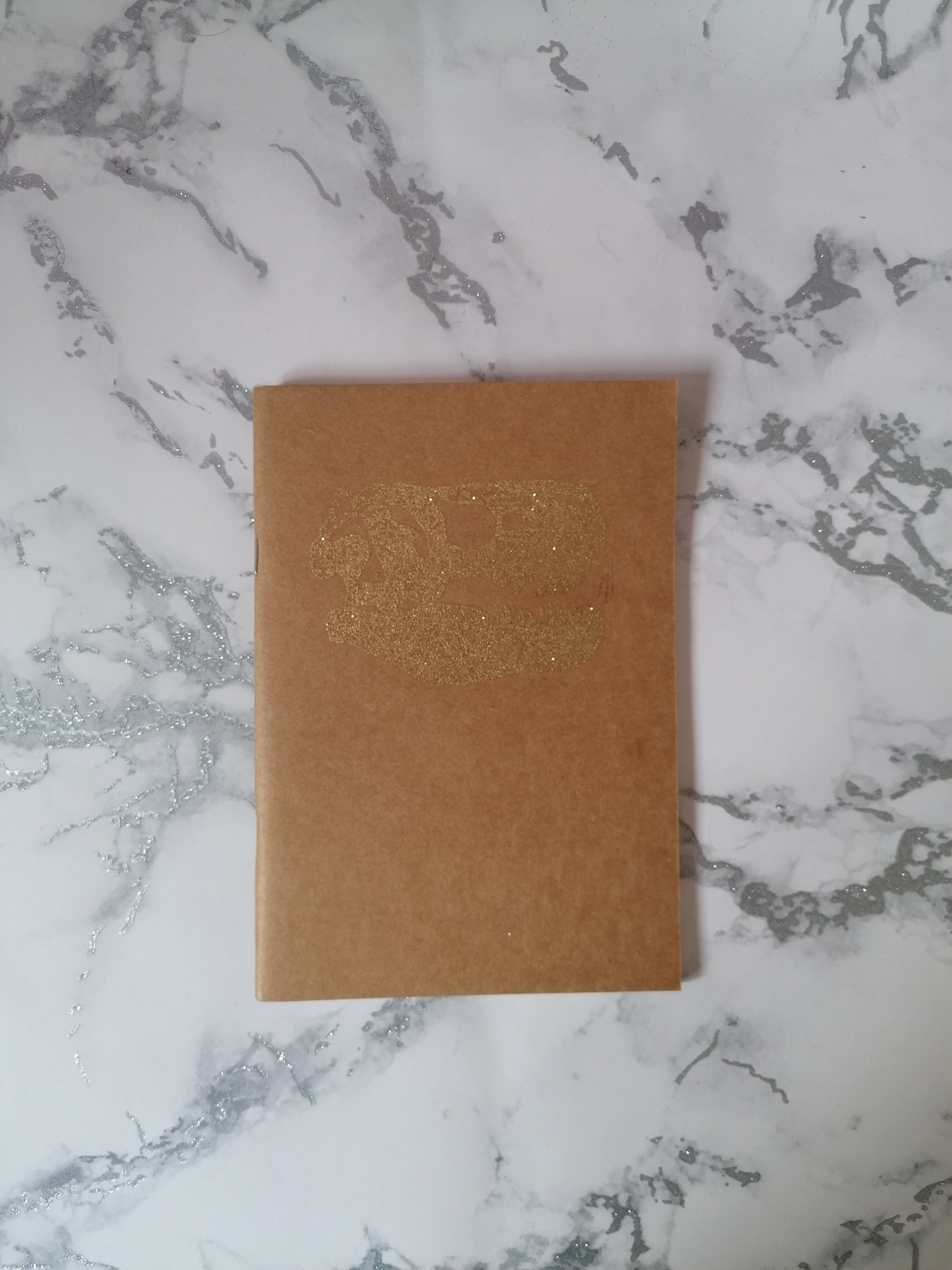 T-rex Skull Gold Embossed A5 Sketchbook