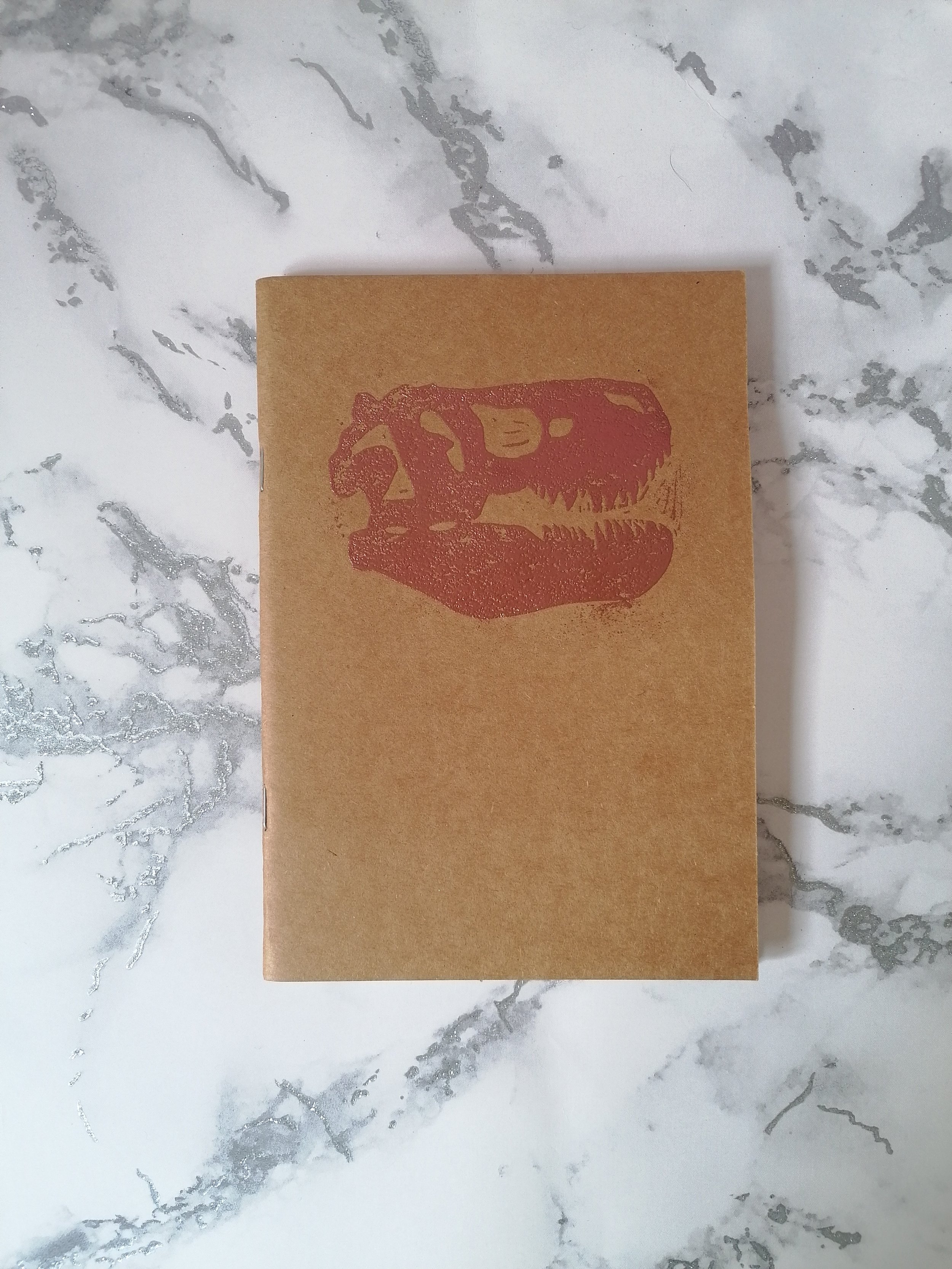 T-rex Skull Copper Embossed A5 Sketchbook