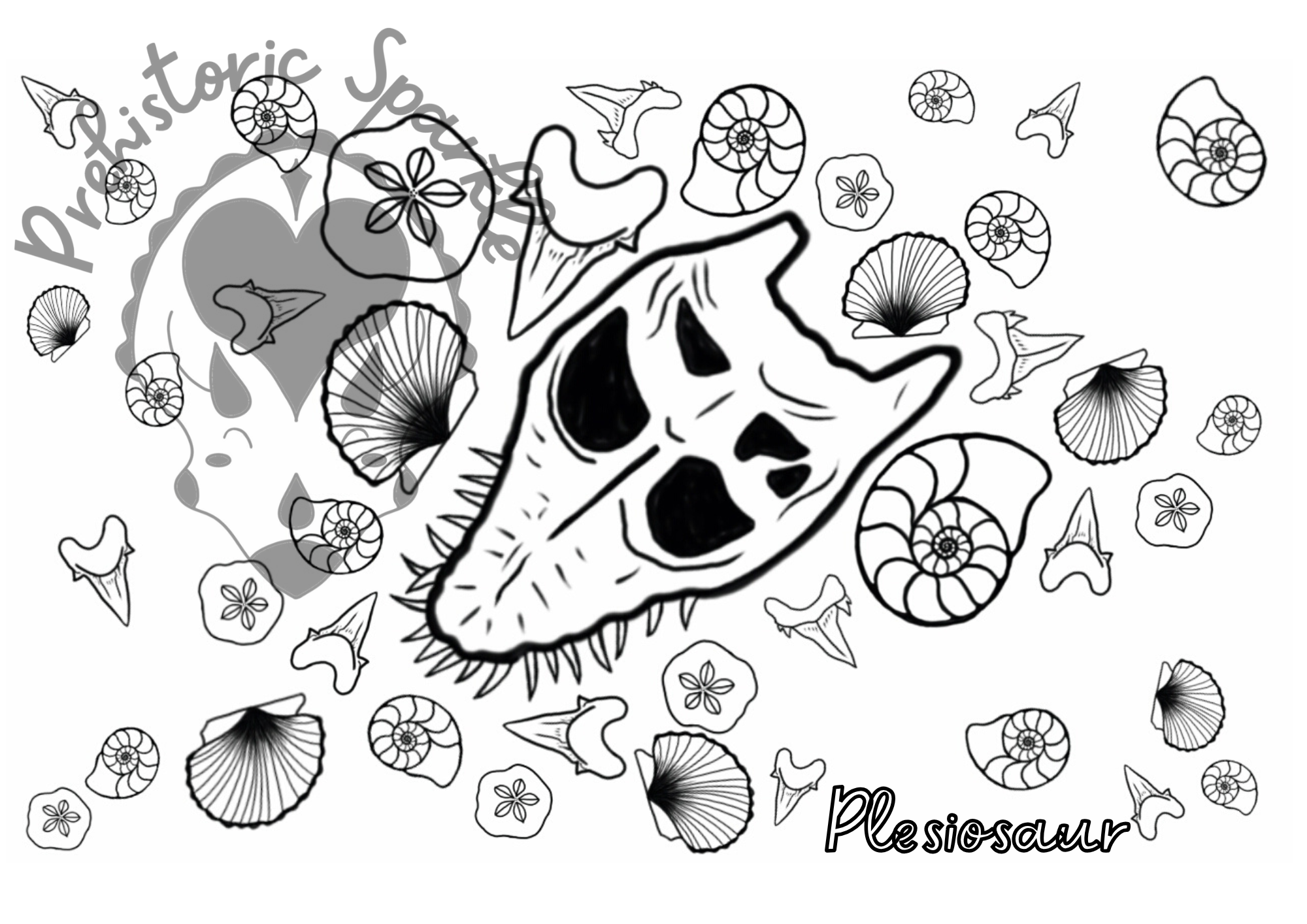 Plesiosaurus Skull - Digital Download