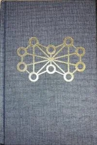 Close-up of a geometric design with interconnected circles and lines on a textured gray background.