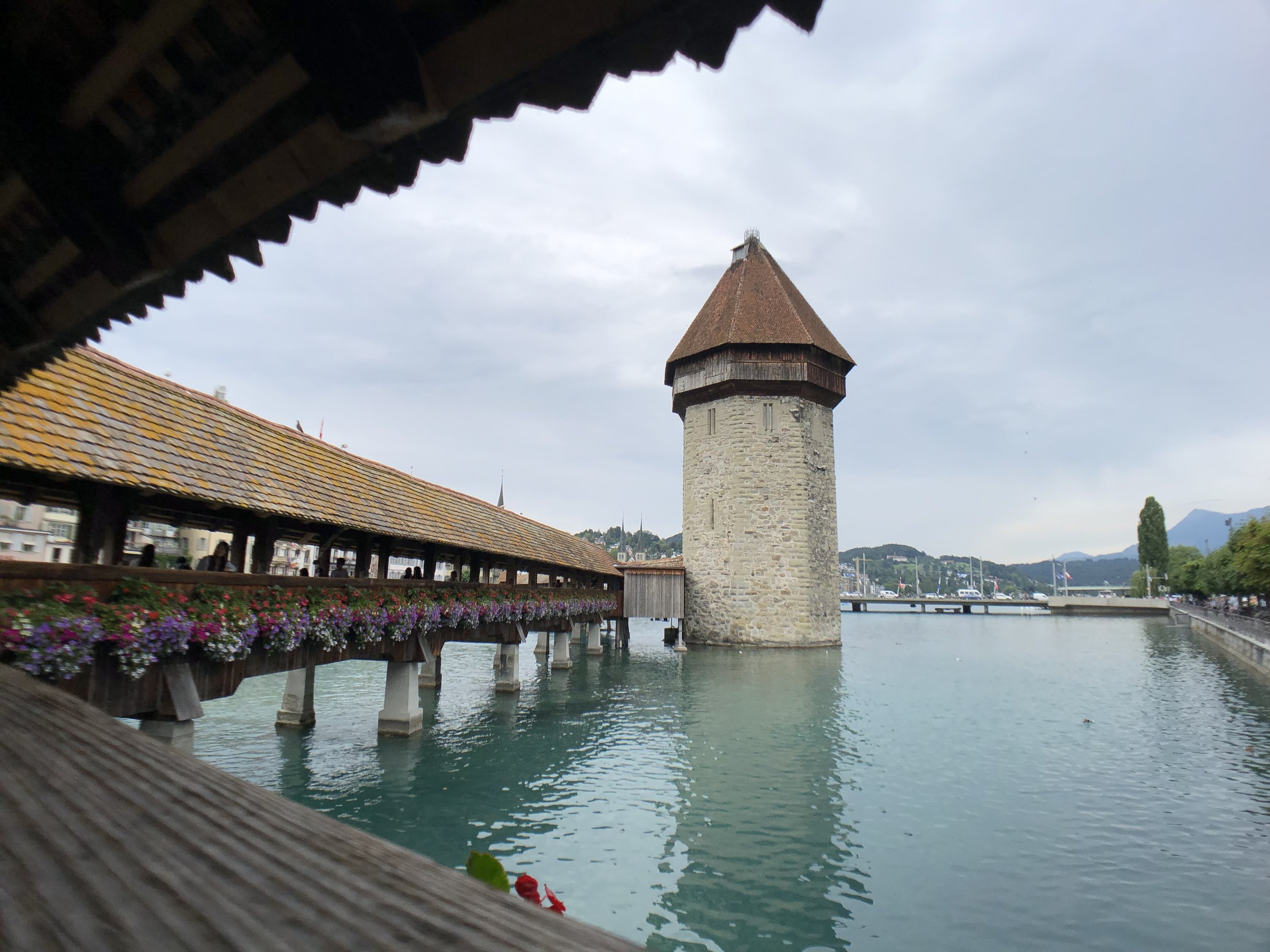 Wooden Chapel Bridge, Lucerne, Switzerland. Taken on iPhone 8